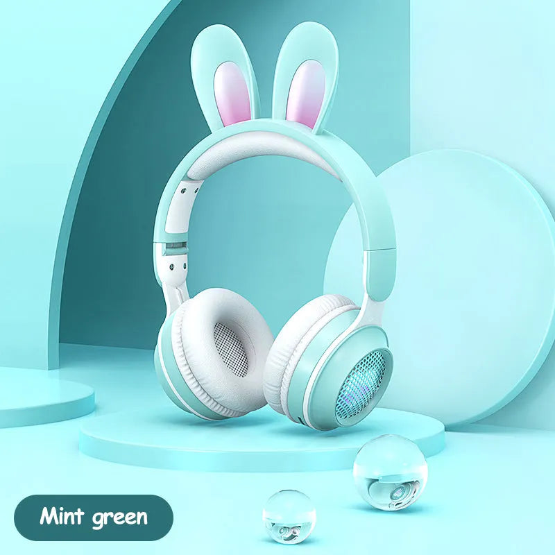 Luminous Wireless Rabbit Ear Bluetooth Headphones with Extendable Wheat Design - SouqFinds- Wireless Bluetooth Headphones - LED Rabbit Ear Design for Gaming & Music- Wireless Bluetooth Headphones - LED Rabbit Ear Design for Gaming & Music