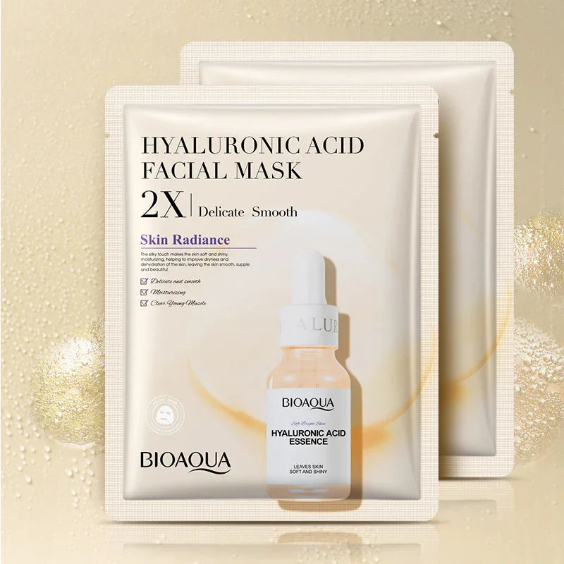 Bioaqua hyaluronic acid facial mask and essence pack for skin radiance at SouqFinds- Collagen Face Mask Moisturizing Firming Face Sheet Mask Hyaluronic Acid Facial Masks Beauty Skin Care Gel Skin Care
