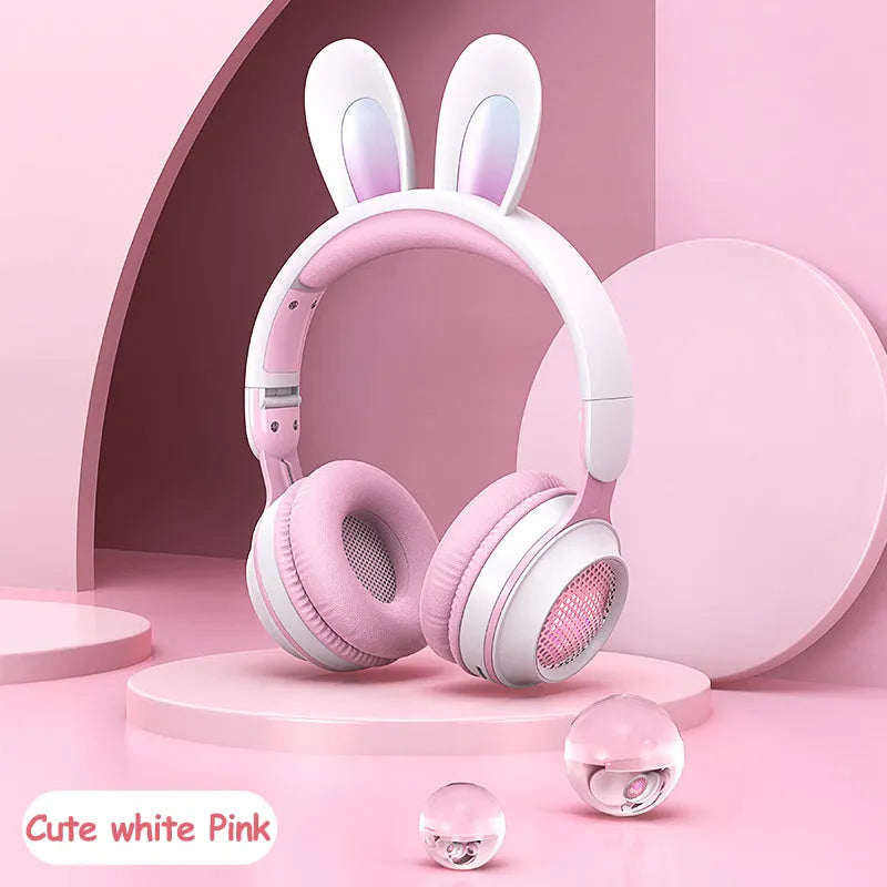Luminous Wireless Rabbit Ear Bluetooth Headphones with Extendable Wheat Design - SouqFinds- Wireless Bluetooth Headphones - LED Rabbit Ear Design for Gaming & Music- Wireless Bluetooth Headphones - LED Rabbit Ear Design for Gaming & Music