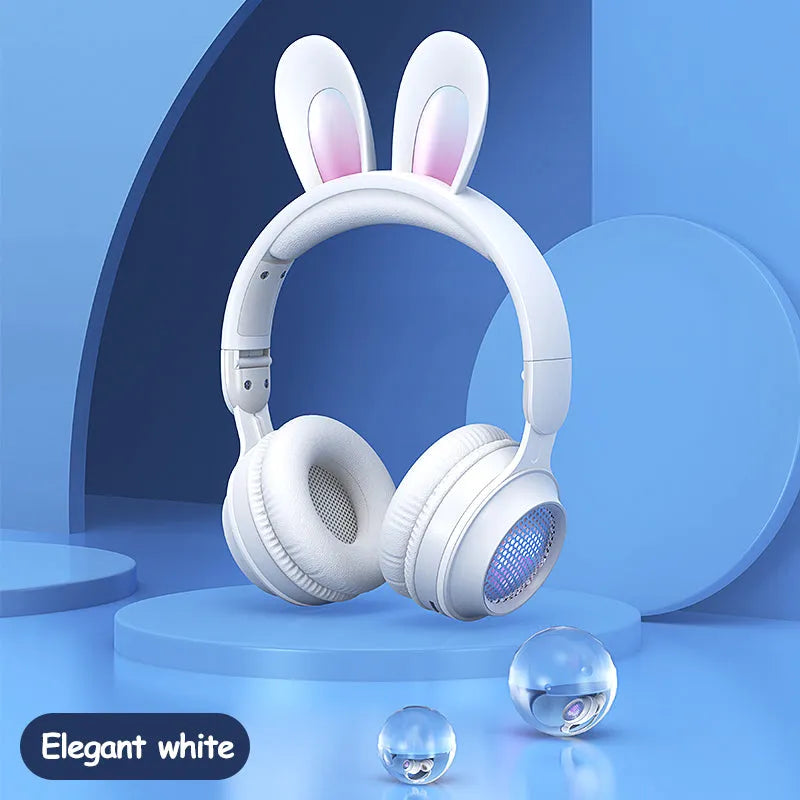Luminous Wireless Rabbit Ear Bluetooth Headphones with Extendable Wheat Design - SouqFinds- Wireless Bluetooth Headphones - LED Rabbit Ear Design for Gaming & Music- Wireless Bluetooth Headphones - LED Rabbit Ear Design for Gaming & Music