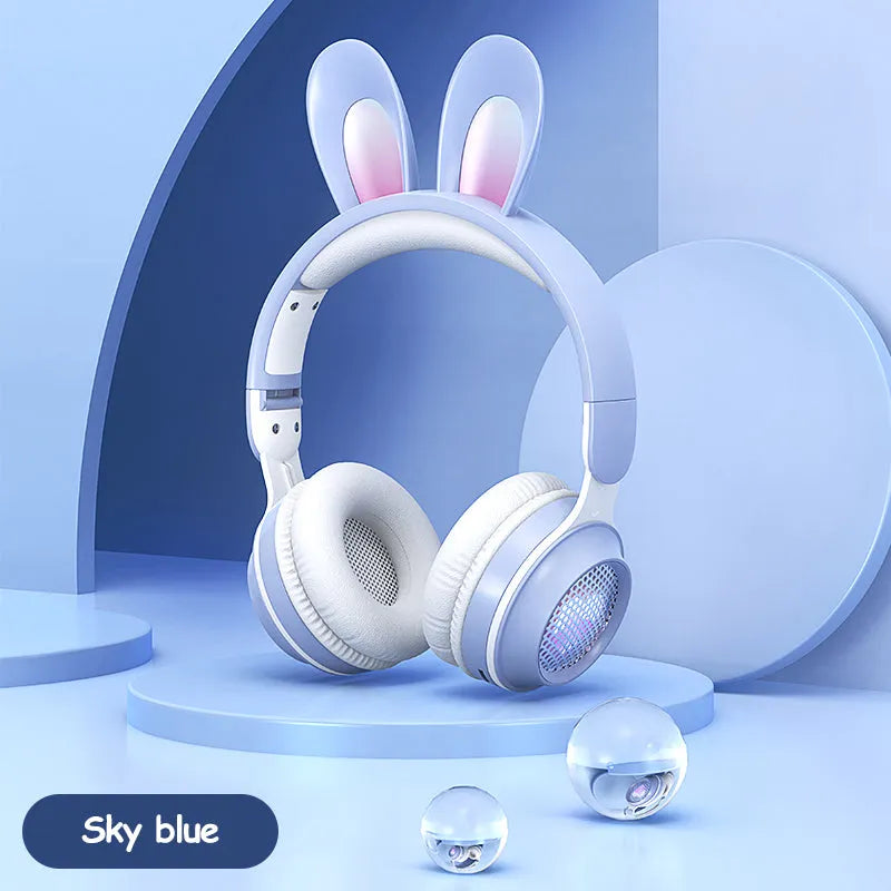 Luminous Wireless Rabbit Ear Bluetooth Headphones with Extendable Wheat Design - SouqFinds- Wireless Bluetooth Headphones - LED Rabbit Ear Design for Gaming & Music- Wireless Bluetooth Headphones - LED Rabbit Ear Design for Gaming & Music
